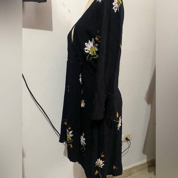 Free People Black and White Ruffled Wrap Dress - Picture 15 of 16